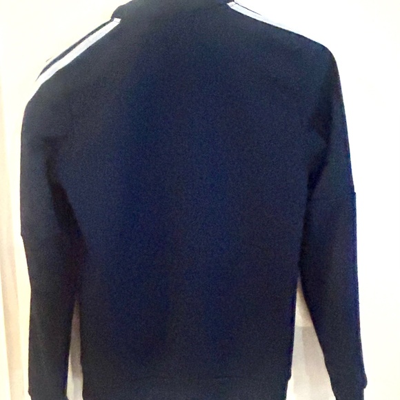 Adidas sports jersey S/P Unisex Navy blue with stripes on sides - Picture 9 of 9